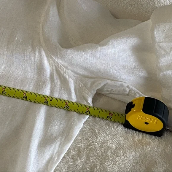 LAUREN RALPH LAUREN / Cream Linen Popover 3/4 Sleeve Tunic Size M - Picture 7 of 9